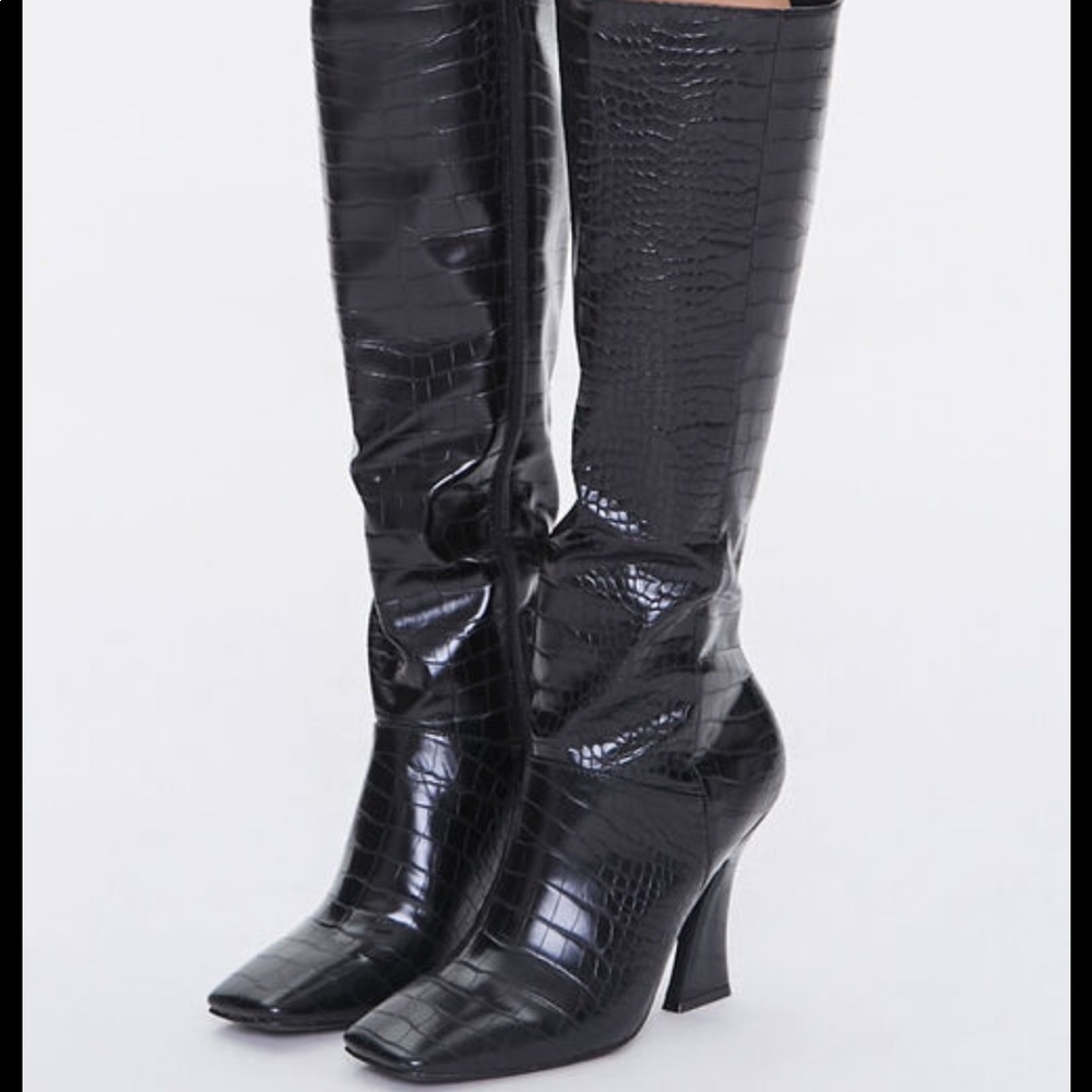 Forever 21 Croc Tall Boots